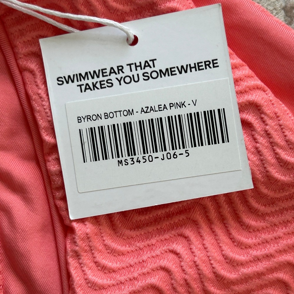 Monday Swimwear Coral Capri Top and Byron Crinkle Mid-rise Cheeky Bikini NWT - V - Picture 2 of 7